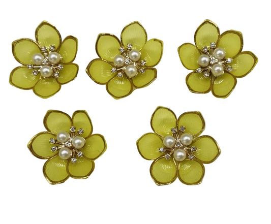 Translucent Yellow Artificial Flower - 10 pieces Shade -5